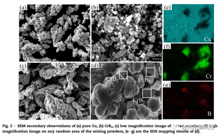 SEM secondary observations of copper and copper matrix composites